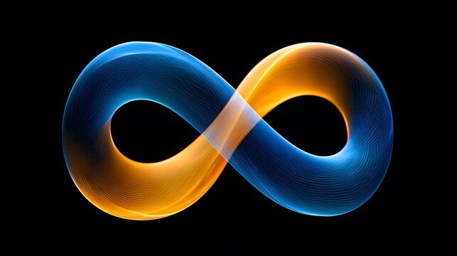 Blue and orange infinity loop abstract design