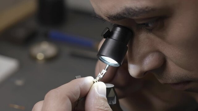 Detailed Craftsmanship in Watch Repair with Precision Tools