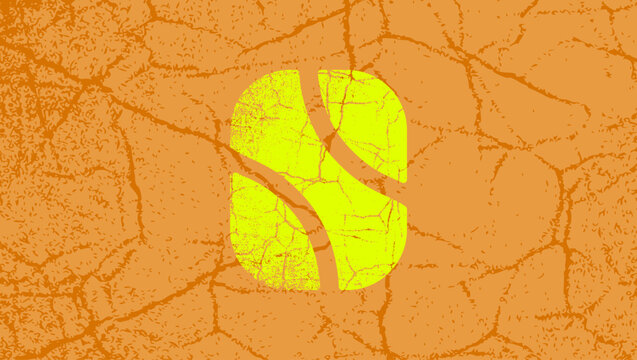 square tennis ball, color vector illustration