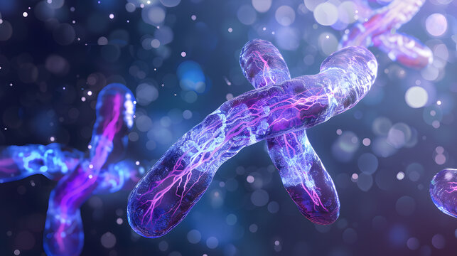 3D meiosis illustration showing cell division, chromosome separation, and genetic variation in cells.