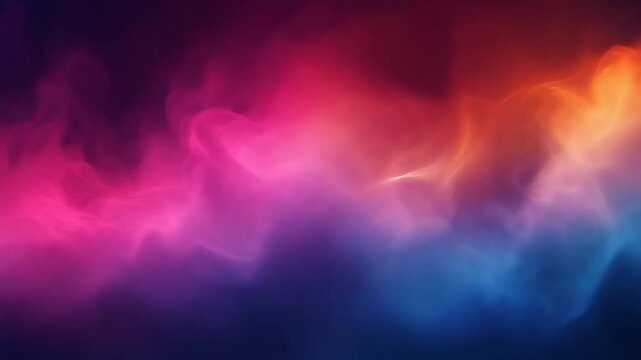 An atmospheric neon haze background blending hot magenta, deep electric blue and vivid orange, soft luminous fog-like color gradients, gentle diffused glow and subtle light bloom