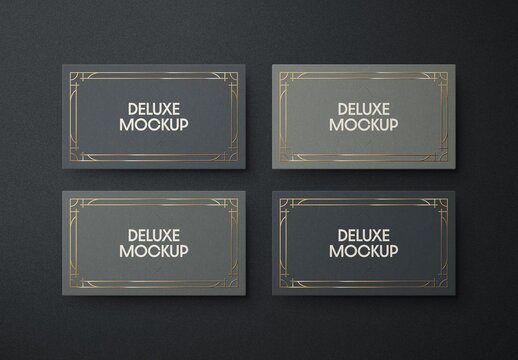 Square Grid Business Card Mockup For Branding And Advertising Design