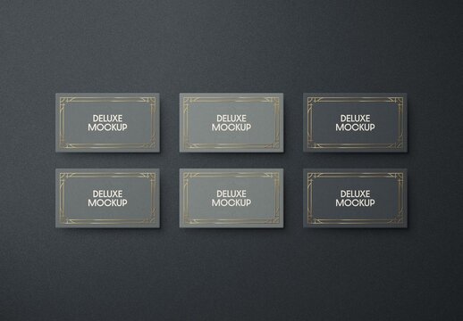 Wide Grid Business Card Mockup For Branding And Advertising Design