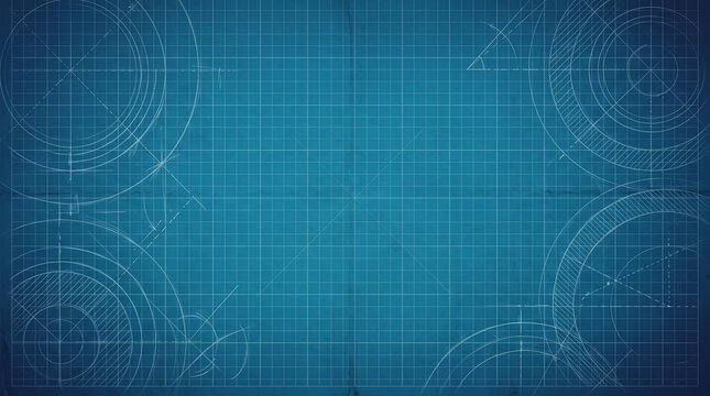 Blue technical blueprint grid texture background