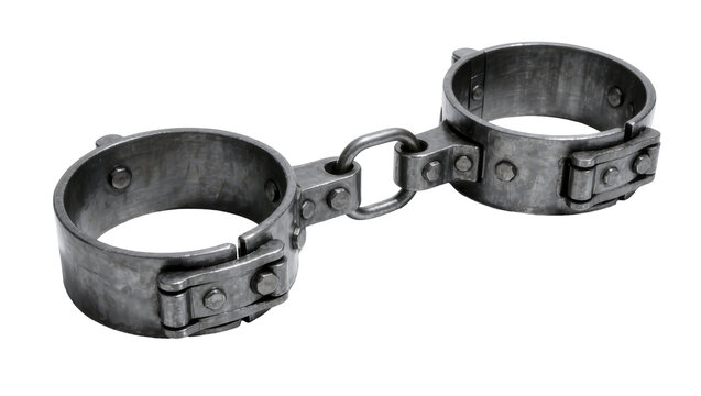 Heavy duty antique metal shackles with locking mechanism and central link