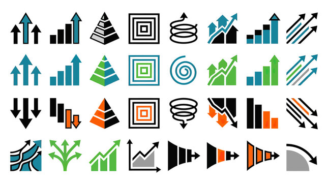 Growth and Decline Icons Collection