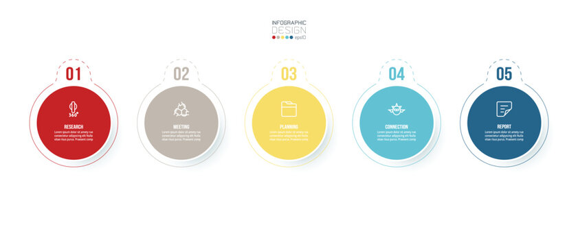 Option label infographic template for report and presentation about Business Or Marketing and Education.
