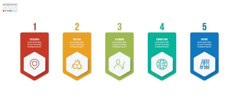 Infographic template design with show option for present information business
