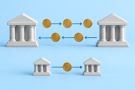Opposing payments reduced to one net settlement concept