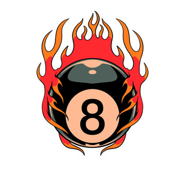 eight ball king of billiards tattoo design