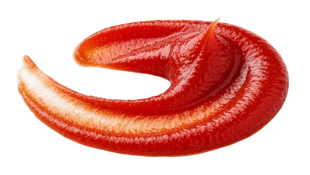 Swirl of thick red tomato ketchup sauce