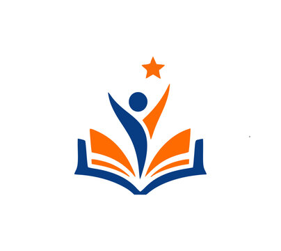 Professional vector book education logo template with star icon