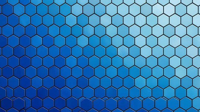 Modern abstract geometric backdrop featuring a hexagonal tile pattern with cool azure ombre effects and contemporary stylish aesthetics  abstract background geometric hexagon mosaic gradient