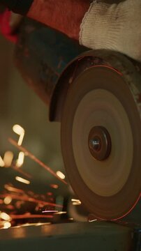 A Close-Up of a Rotating Tool in Motion, Capturing the Precision and Craftsmanship Involved in Polishing or Cutting Materials with a High-Speed Wheel