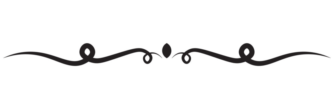 Gold flourish divider with center diamond and swirl scrolls