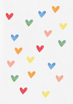 Scattered Watercolor Hearts Pattern