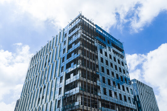 Low-angle view of high-rise office building