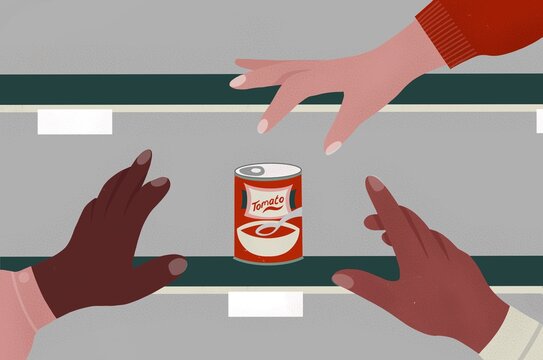 Reaching for the last tin