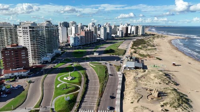 Punta del Este Beachfront Towers and Coastal Avenue