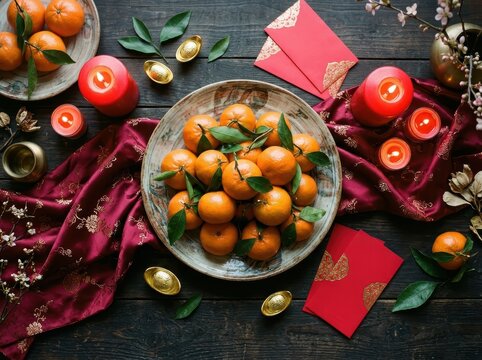 Mandarin Orange Centerpiece For Lunar New Year Altar