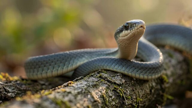 eastern racer snake close up at morning light in everglades national park florida video