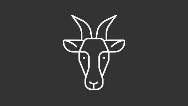 Animated farm animals white line icons. Cattle husbandry development outline animation set. Agricultural industry branch. Food manufacturing. Dark mode linear motion graphics loop