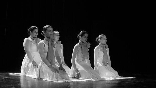 Contemporary Ballet Duo Performing an Expressive Dance on Stage