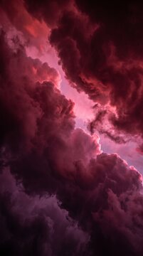 Dramatic cosmic clouds with vibrant pink and purple nebula swirls
