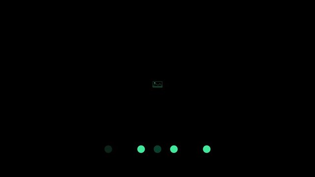 Minimalist ui gallery slider animation with green line icon and navigation dots interface
