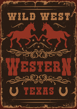 Vintage sign features wild west theme