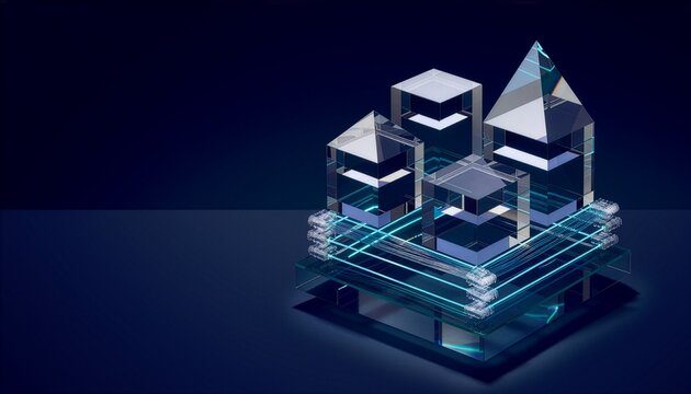 High-Tech NVHBM Interconnect Architecture with Deep Blue Gradient Copy Space