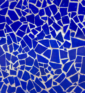 Cobalt Blue Mosaic Tile Texture Background