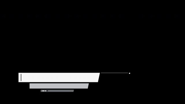 Animated Lower Third Overlay with Clean Monochrome Shapes for News. Modern Title Bar Animation with Layered Rectangular Panels. 4K