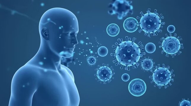 3D Medical Visualization of a Stylized Human Figure for Healthcare and Scientific Research Concepts
