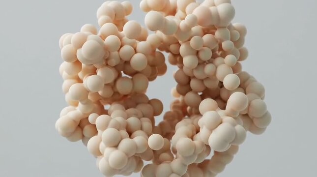 90 Second Loop of High Resolution 3D Rendered Complex Organic Cell Structure with Intricate Detail