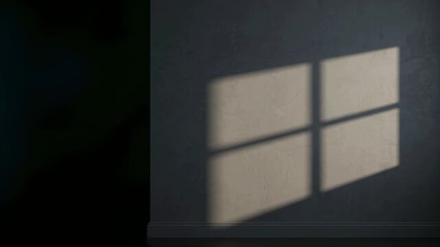 A slow sweep of passing headlights crosses a dark plaster wall, creating a restrained cinematic background with copy space for thriller titles, film teasers and opening credits.