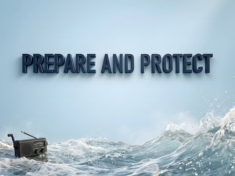 Prepare and protect text with a portable emergency radio illustration