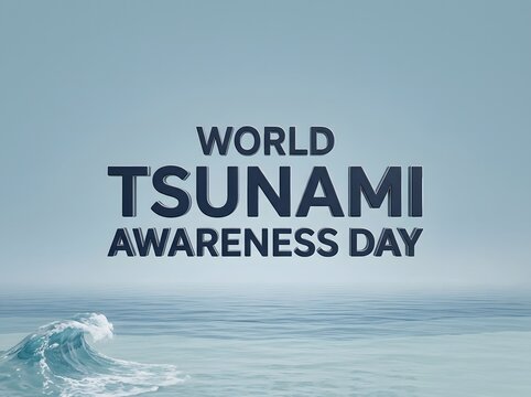 World tsunami awareness day graphic design with ocean wave