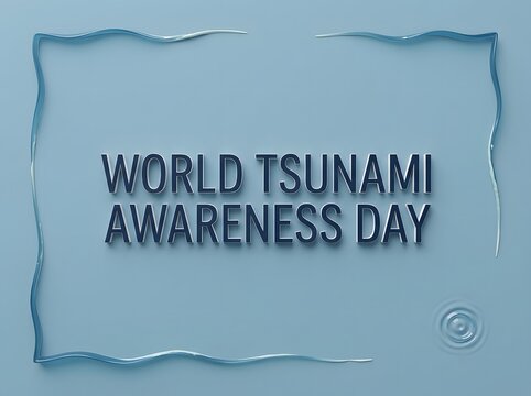 World tsunami awareness day text on a green background