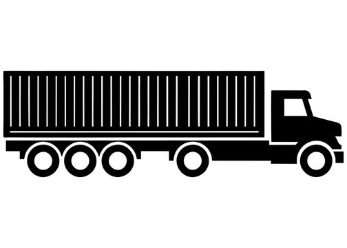 long container semi truck silhouette