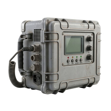 Portable industrial monitoring device with screen and knobs