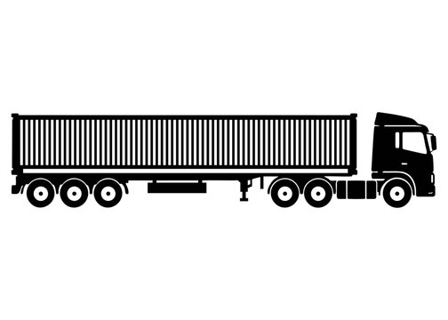 long container semi truck silhouette