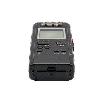 Digital voice recorder on white background