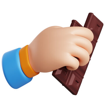 Hand Offering Chocolate 3D Illustration