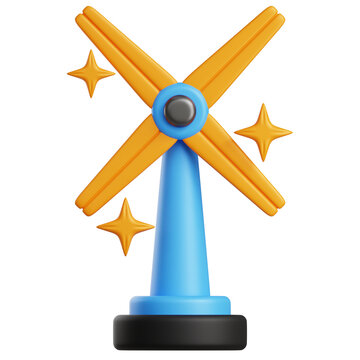 Playful Wind Pinwheel 3D Illustration