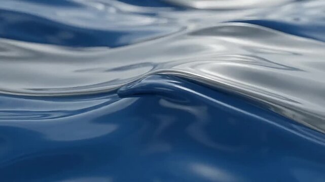 abstract blue silver liquid waves glossy texture motion ripples background