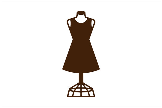 Brown sleeveless dress displayed on a mannequin