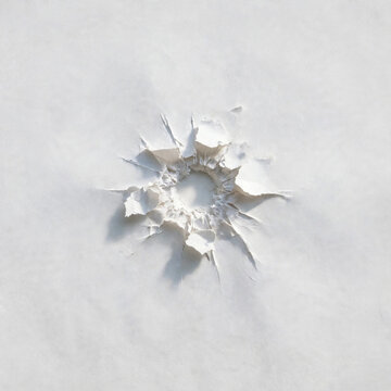 Trou dans un  papier blanc