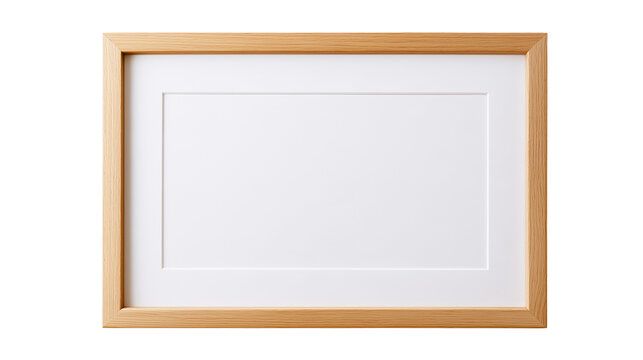 Empty wooden picture frame ready for artwork or photographs isolated on transparent background