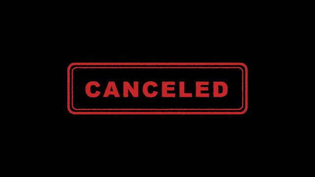 Red canceled rubber stamp imprint appearing on isolated transparent background